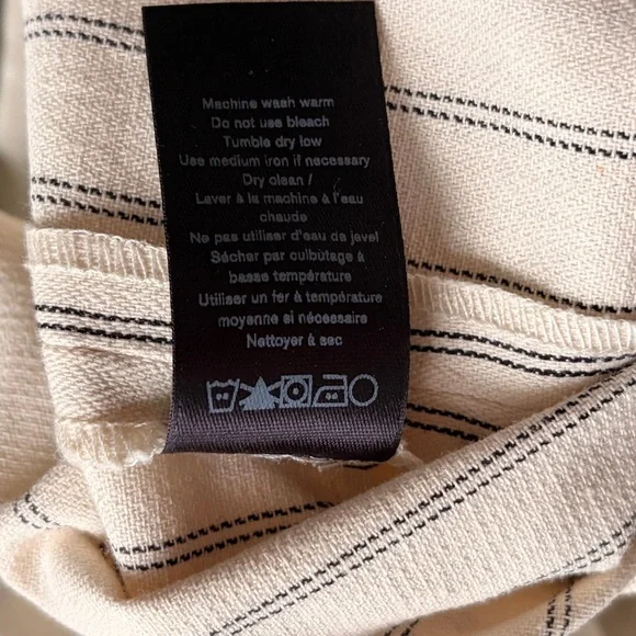 Rag & Bone Ivory Pinstripe Cropped Pants Size 4 – Frayed Hem - Picture 6 of 6